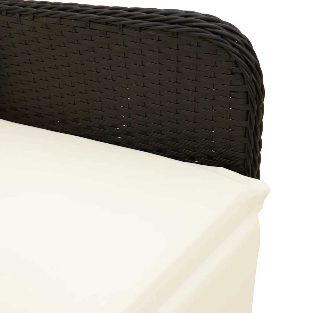 5-delige Bistroset met kussens poly rattan zwart is nu te koop bij PeponiXL, paradijselijk wonen!