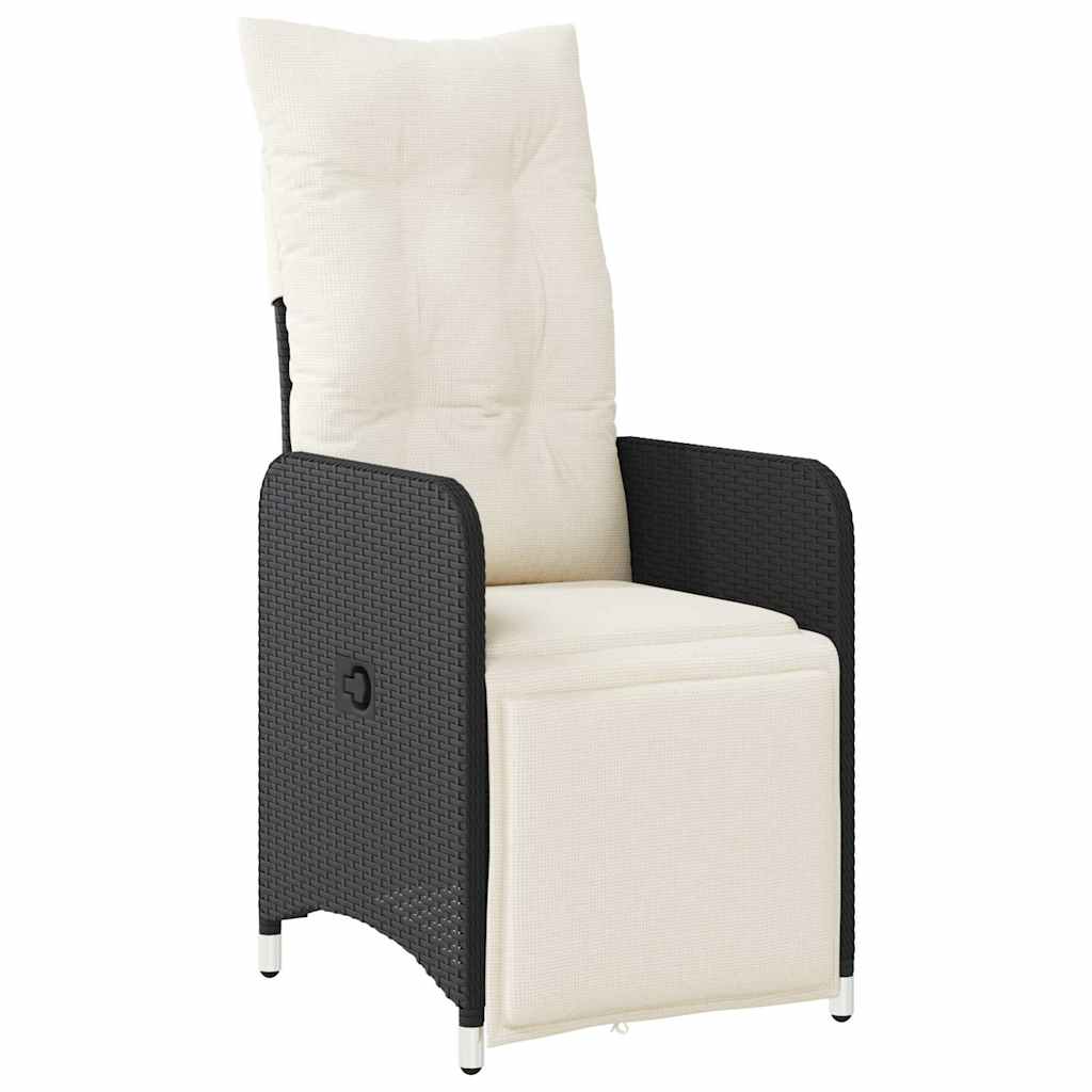 7-delige Bistroset met kussens poly rattan zwart is nu te koop bij PeponiXL, paradijselijk wonen!