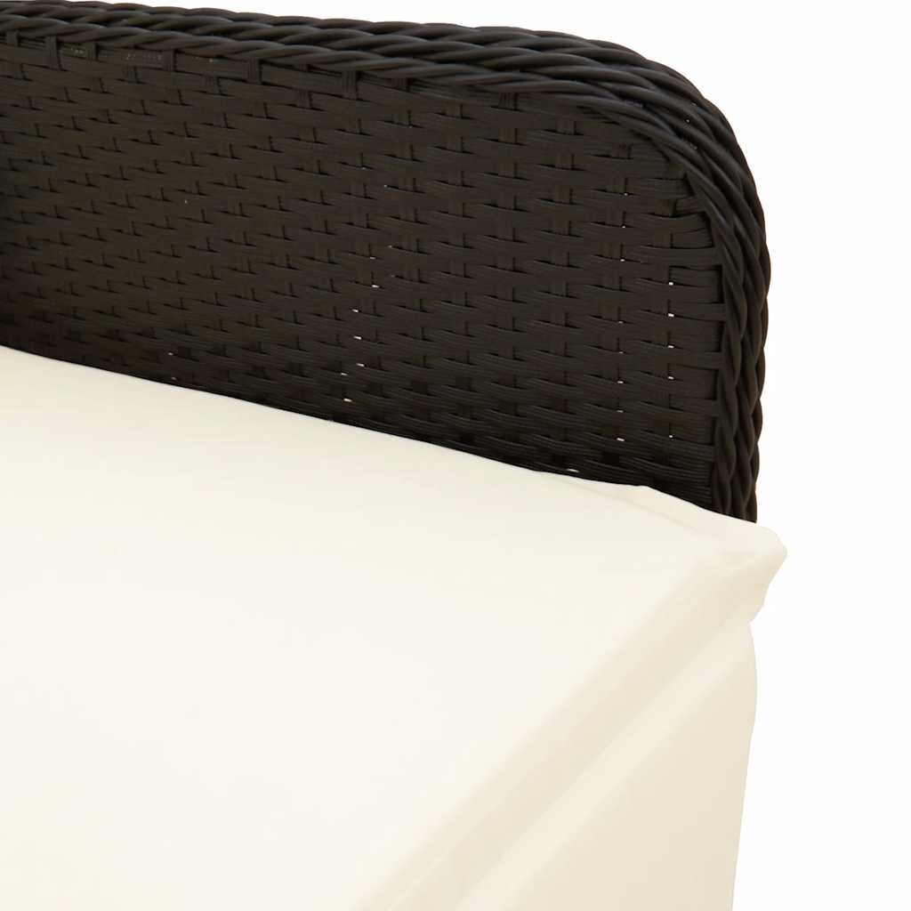 7-delige Bistroset met kussens poly rattan zwart is nu te koop bij PeponiXL, paradijselijk wonen!