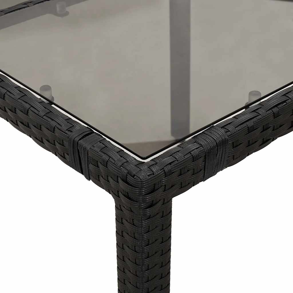 7-delige Bistroset met kussens poly rattan zwart is nu te koop bij PeponiXL, paradijselijk wonen!