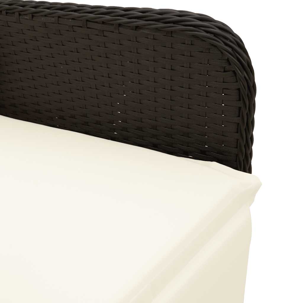7-delige Bistroset met kussens poly rattan zwart is nu te koop bij PeponiXL, paradijselijk wonen!