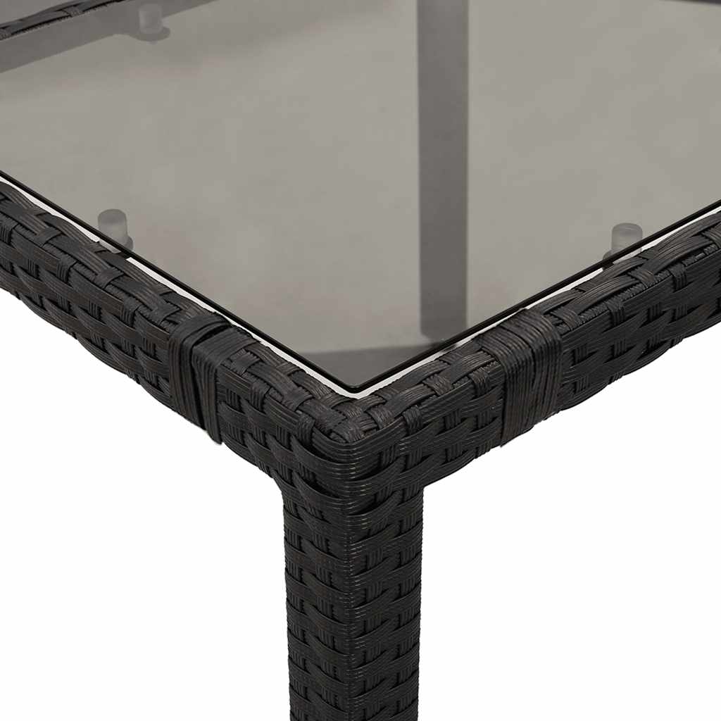 7-delige Bistroset met kussens poly rattan zwart is nu te koop bij PeponiXL, paradijselijk wonen!