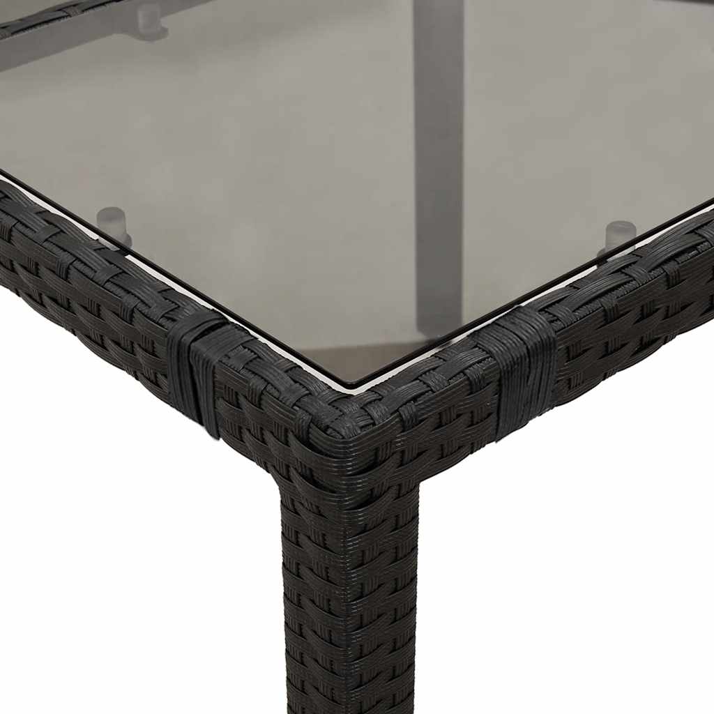 9-delige Bistroset met kussens poly rattan zwart is nu te koop bij PeponiXL, paradijselijk wonen!