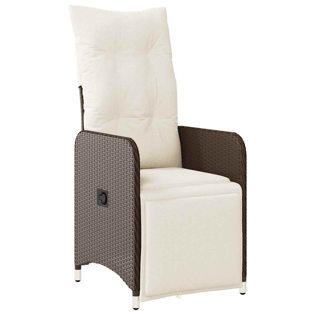 5-delige Bistroset met kussens poly rattan bruin is nu te koop bij PeponiXL, paradijselijk wonen!