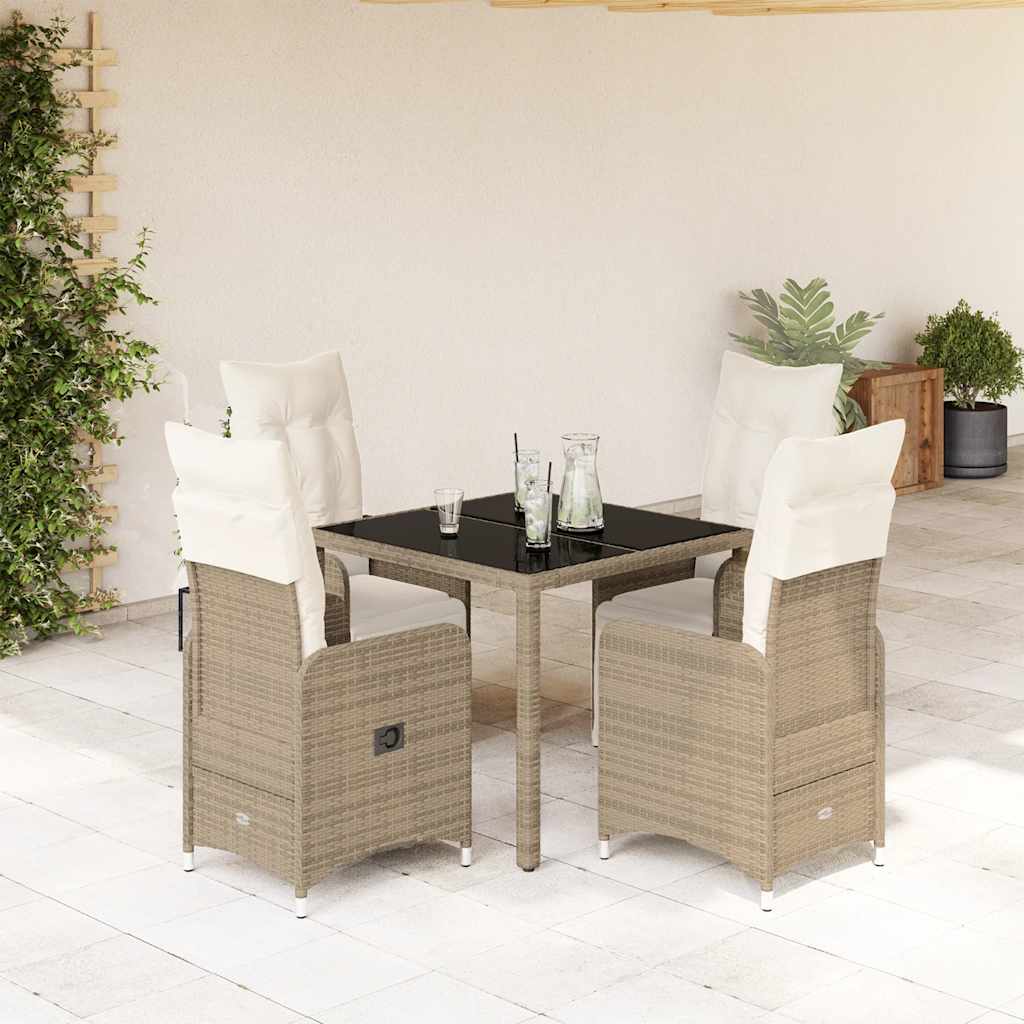 5-delige Bistroset met kussens poly rattan bruin is nu te koop bij PeponiXL, paradijselijk wonen!