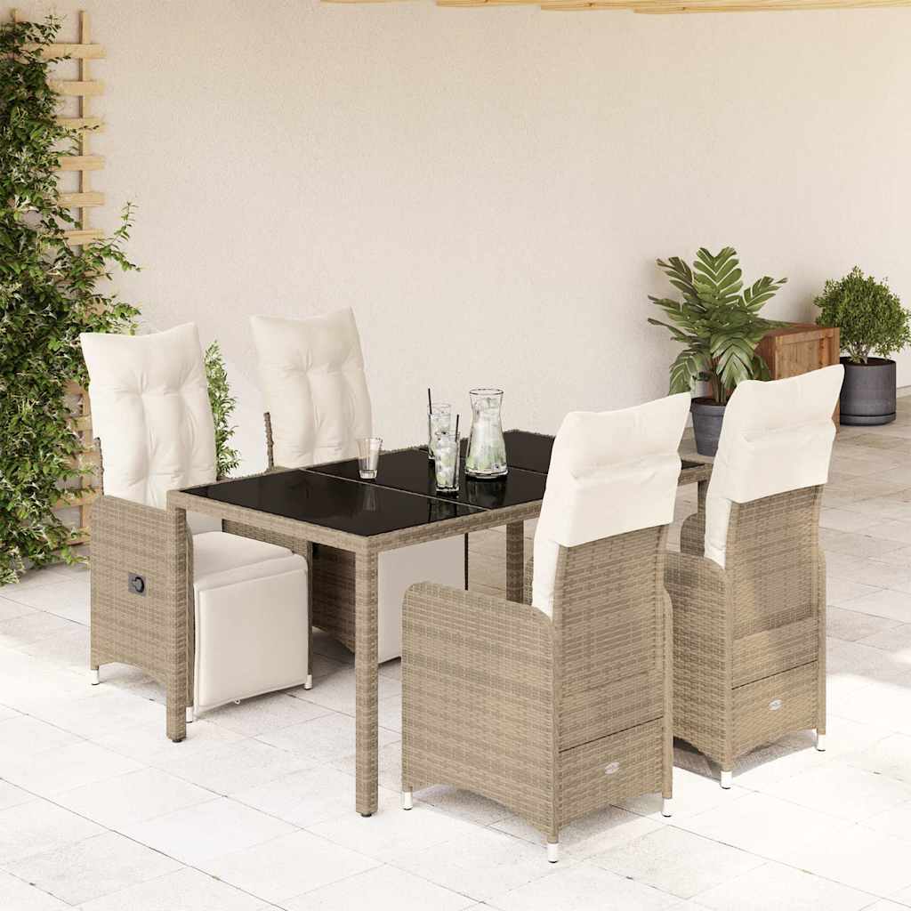 5-delige Bistroset met kussens poly rattan bruin is nu te koop bij PeponiXL, paradijselijk wonen!
