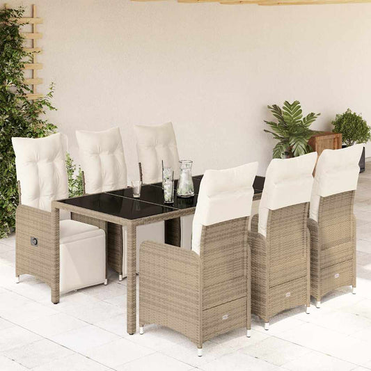 7-delige Bistroset met kussens poly rattan bruin is nu te koop bij PeponiXL, paradijselijk wonen!