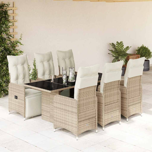 7-delige Bistroset met kussens poly rattan bruin is nu te koop bij PeponiXL, paradijselijk wonen!