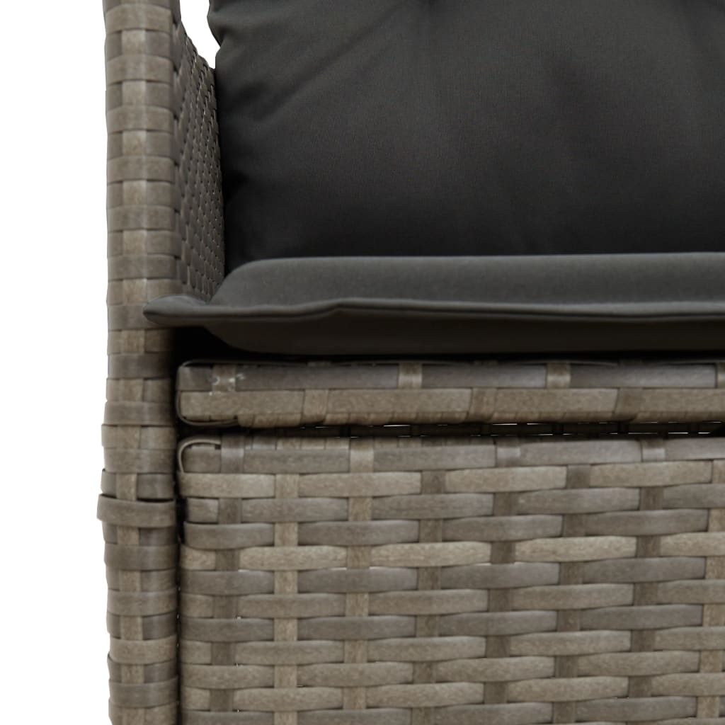 11-delige Bistroset met kussens poly rattan grijs is nu te koop bij PeponiXL, paradijselijk wonen!