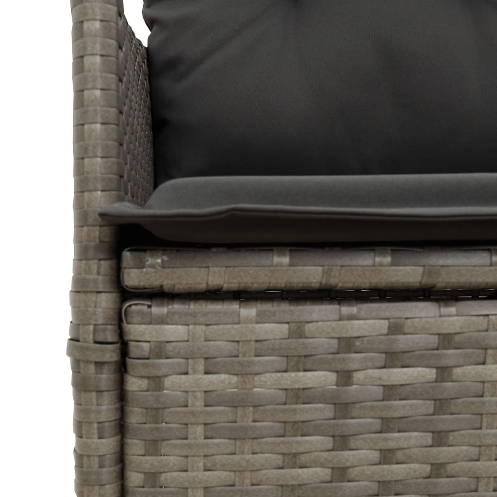11-delige Bistroset met kussens poly rattan grijs is nu te koop bij PeponiXL, paradijselijk wonen!
