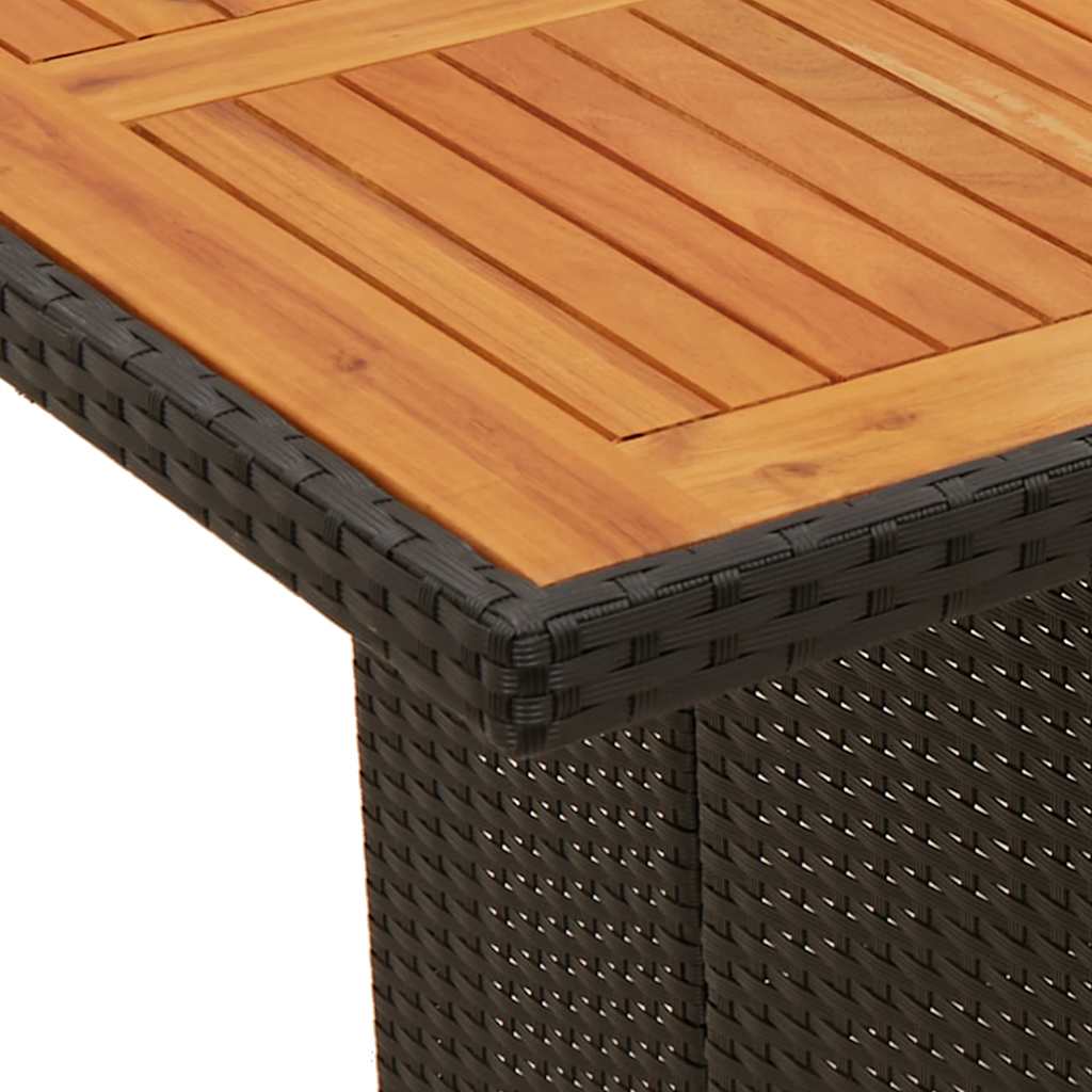11-delige Bistroset met kussens poly rattan zwart is nu te koop bij PeponiXL, paradijselijk wonen!