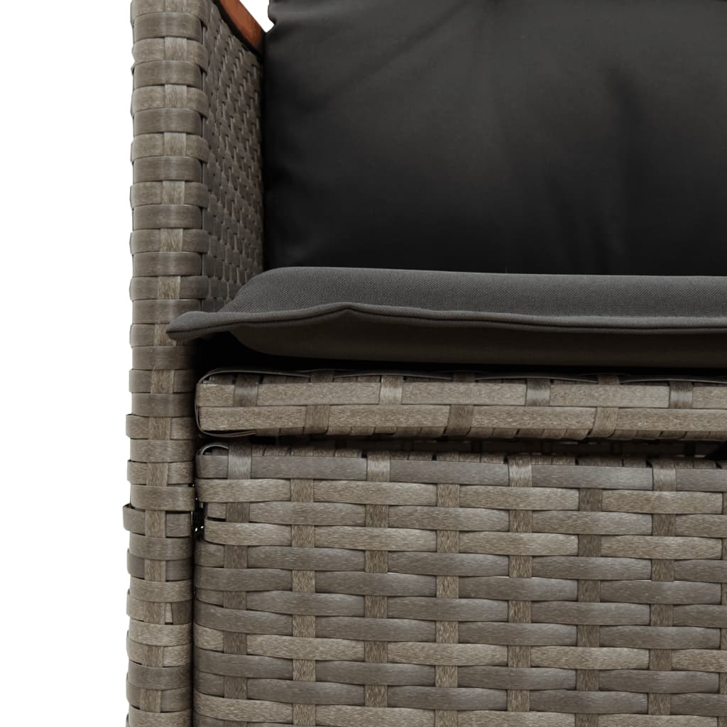 9-delige Bistroset met kussens poly rattan grijs is nu te koop bij PeponiXL, paradijselijk wonen!