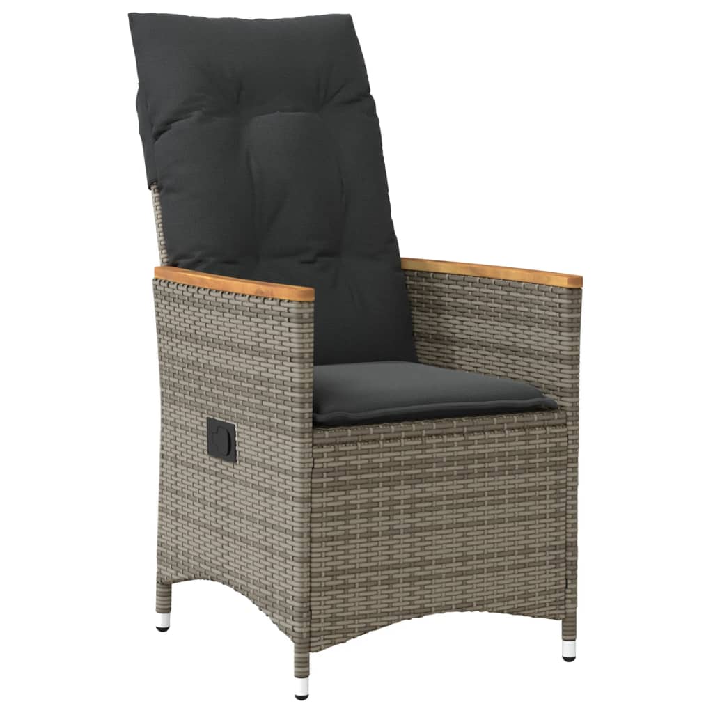 11-delige Bistroset met kussens poly rattan grijs is nu te koop bij PeponiXL, paradijselijk wonen!