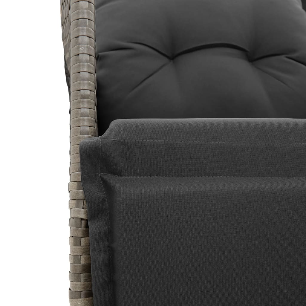 11-delige Bistroset met kussens poly rattan grijs is nu te koop bij PeponiXL, paradijselijk wonen!
