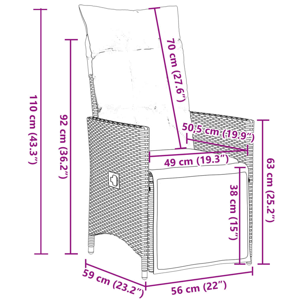 11-delige Bistroset met kussens poly rattan zwart is nu te koop bij PeponiXL, paradijselijk wonen!