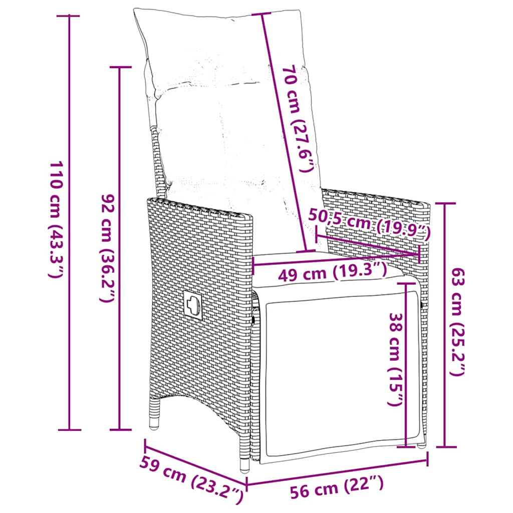 9-delige Bistroset met kussens poly rattan grijs is nu te koop bij PeponiXL, paradijselijk wonen!