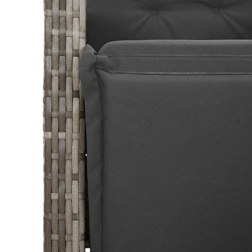 11-delige Bistroset met kussens poly rattan grijs is nu te koop bij PeponiXL, paradijselijk wonen!