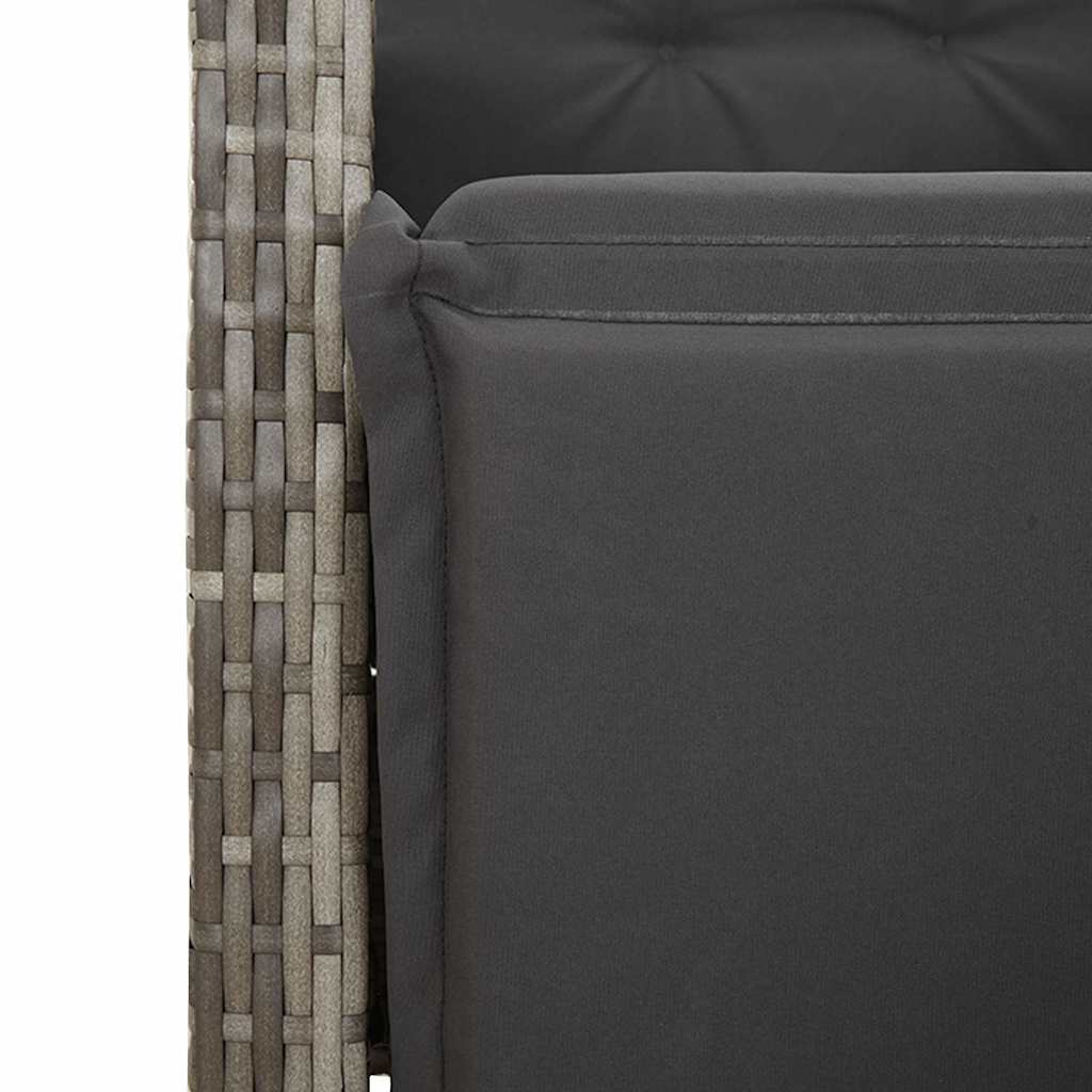 11-delige Bistroset met kussens poly rattan grijs is nu te koop bij PeponiXL, paradijselijk wonen!