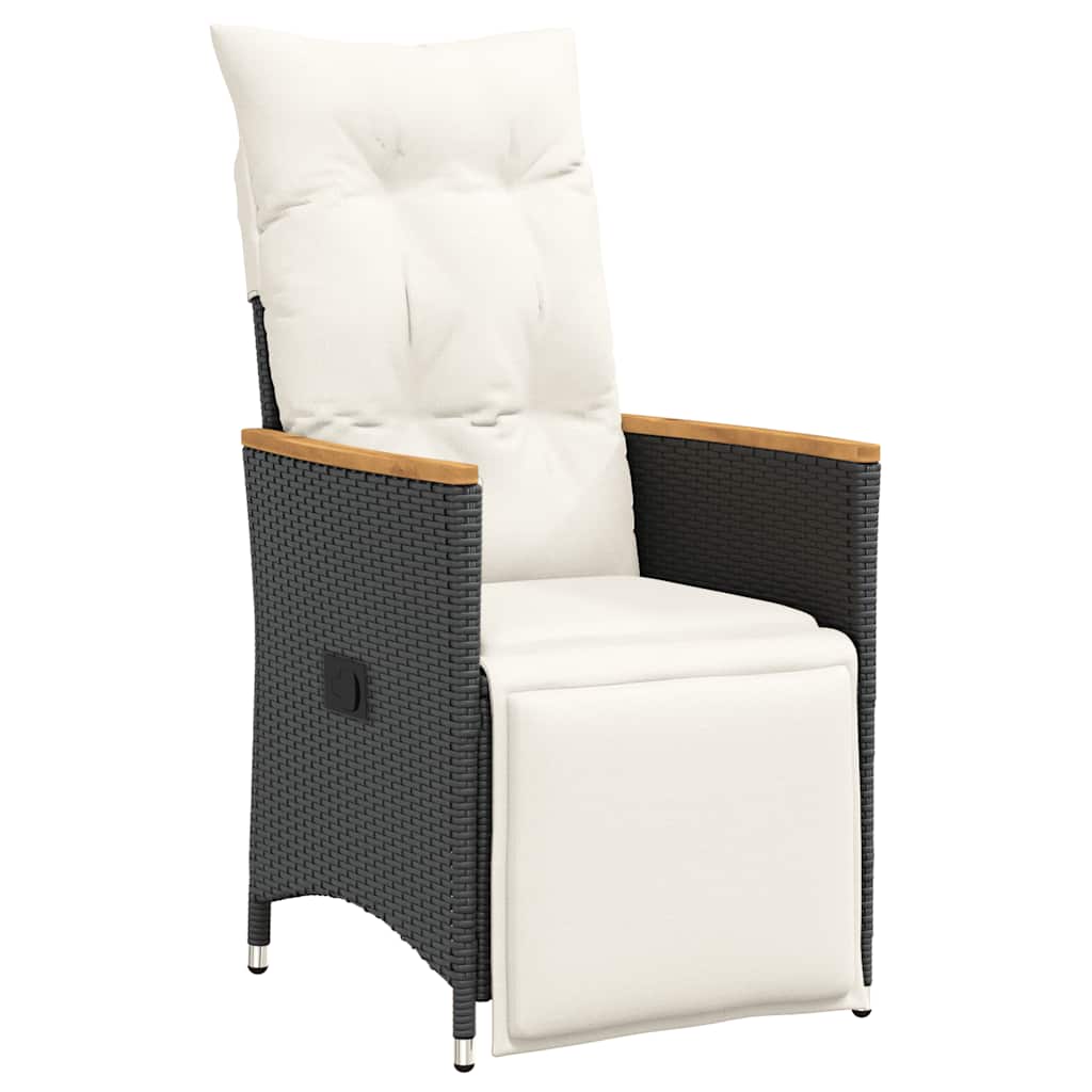 11-delige Bistroset met kussens poly rattan zwart is nu te koop bij PeponiXL, paradijselijk wonen!