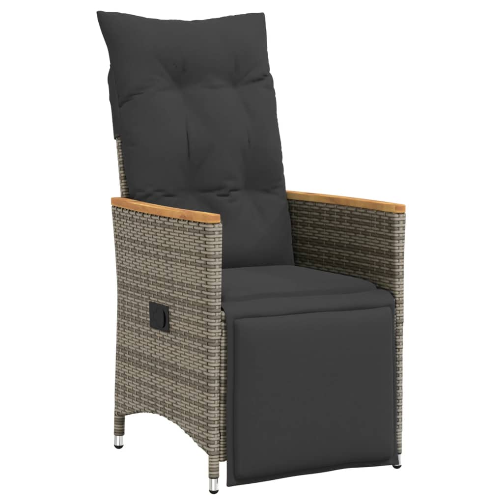 9-delige Bistroset met kussens poly rattan grijs is nu te koop bij PeponiXL, paradijselijk wonen!