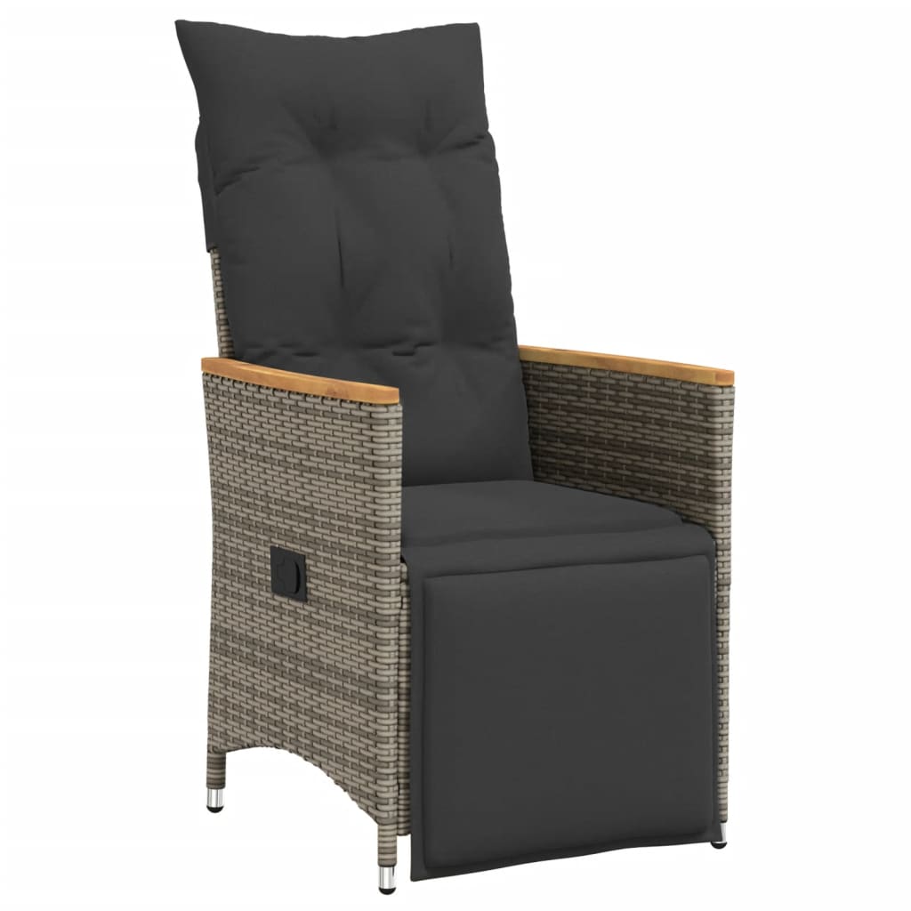 11-delige Bistroset met kussens poly rattan grijs is nu te koop bij PeponiXL, paradijselijk wonen!