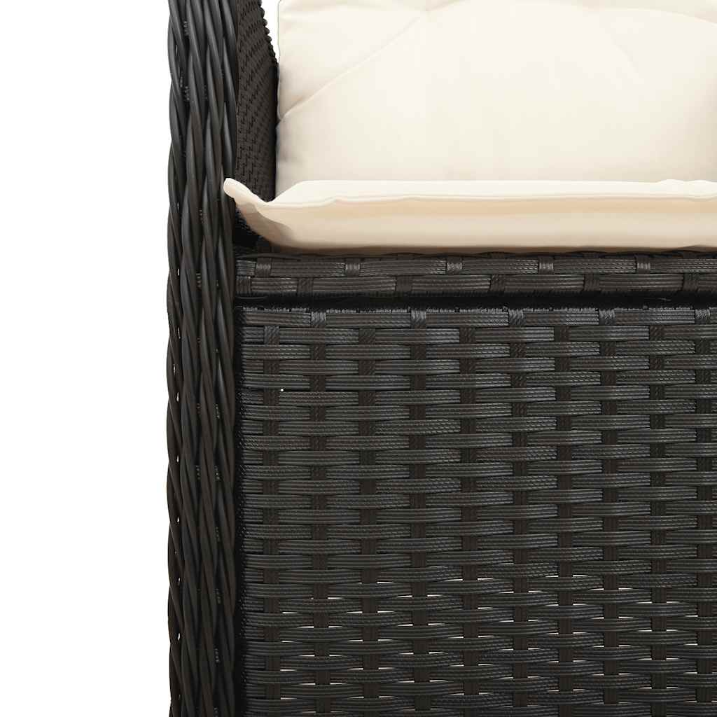9-delige Bistroset met kussens poly rattan zwart is nu te koop bij PeponiXL, paradijselijk wonen!