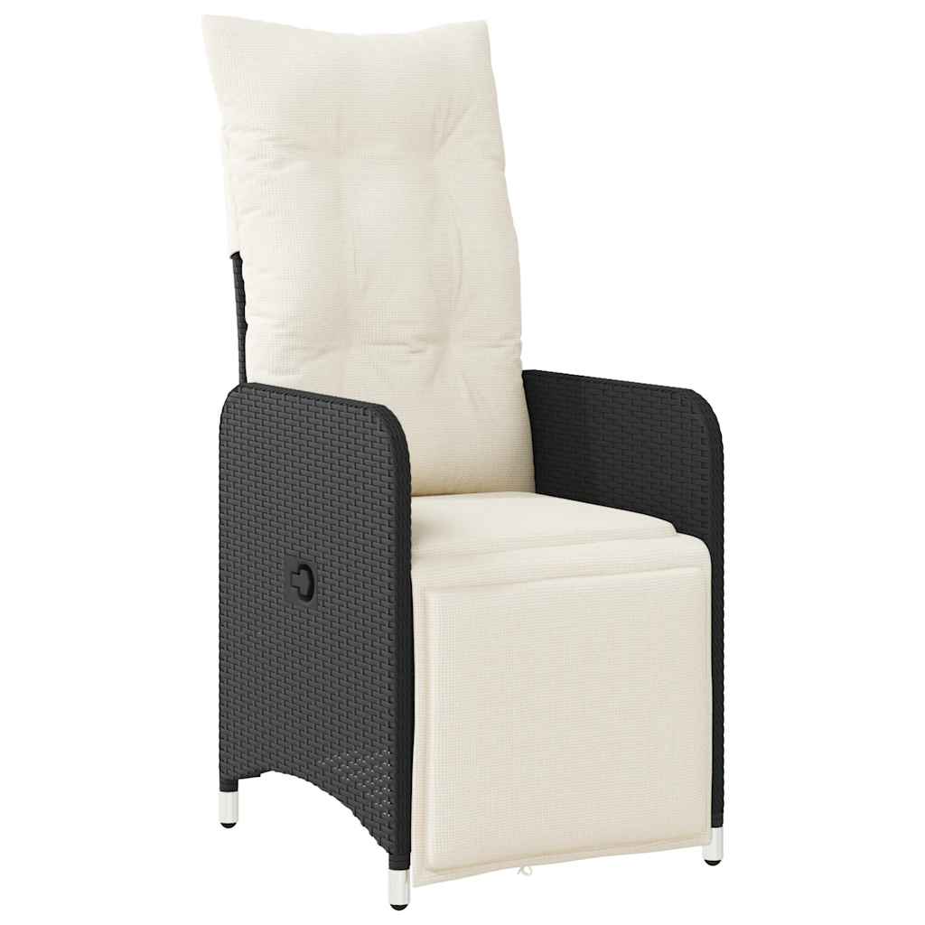 11-delige Bistroset met kussens poly rattan zwart is nu te koop bij PeponiXL, paradijselijk wonen!