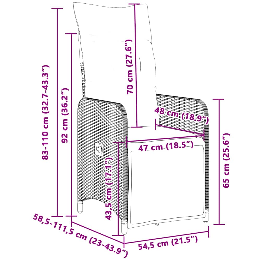 11-delige Bistroset met kussens poly rattan grijs is nu te koop bij PeponiXL, paradijselijk wonen!