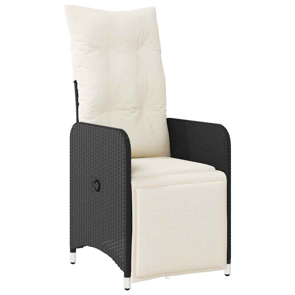 11-delige Bistroset met kussens poly rattan zwart is nu te koop bij PeponiXL, paradijselijk wonen!