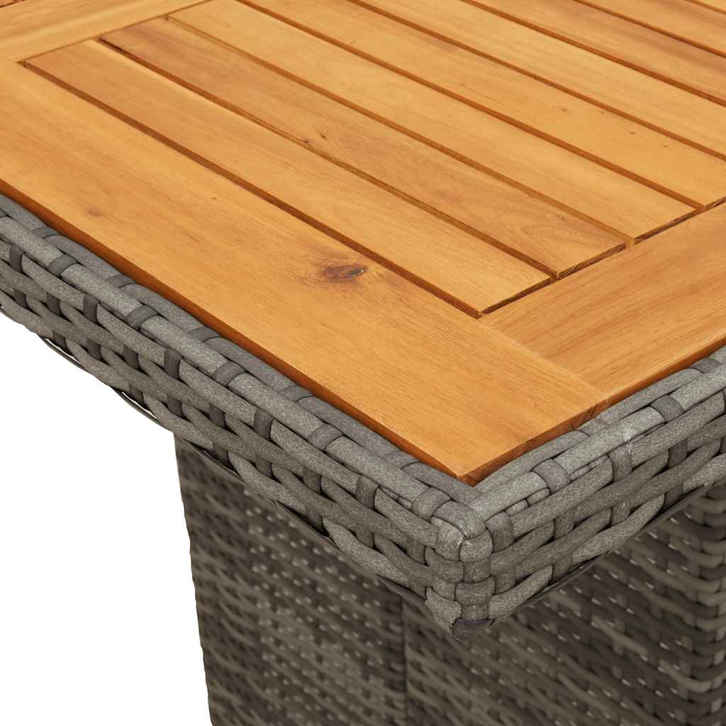 9-delige Bistroset met kussens poly rattan grijs is nu te koop bij PeponiXL, paradijselijk wonen!