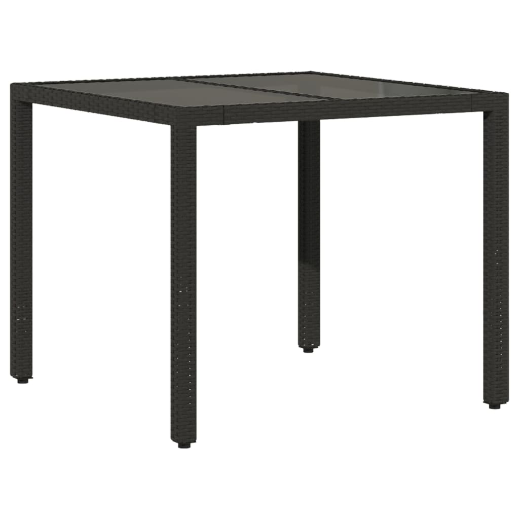 3-delige Tuinset met kussens poly rattan en glas zwart is nu te koop bij PeponiXL, paradijselijk wonen!
