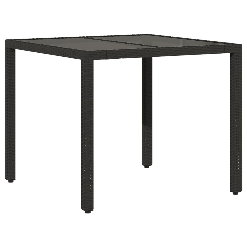5-delige Tuinset met kussens poly rattan en glas zwart is nu te koop bij PeponiXL, paradijselijk wonen!