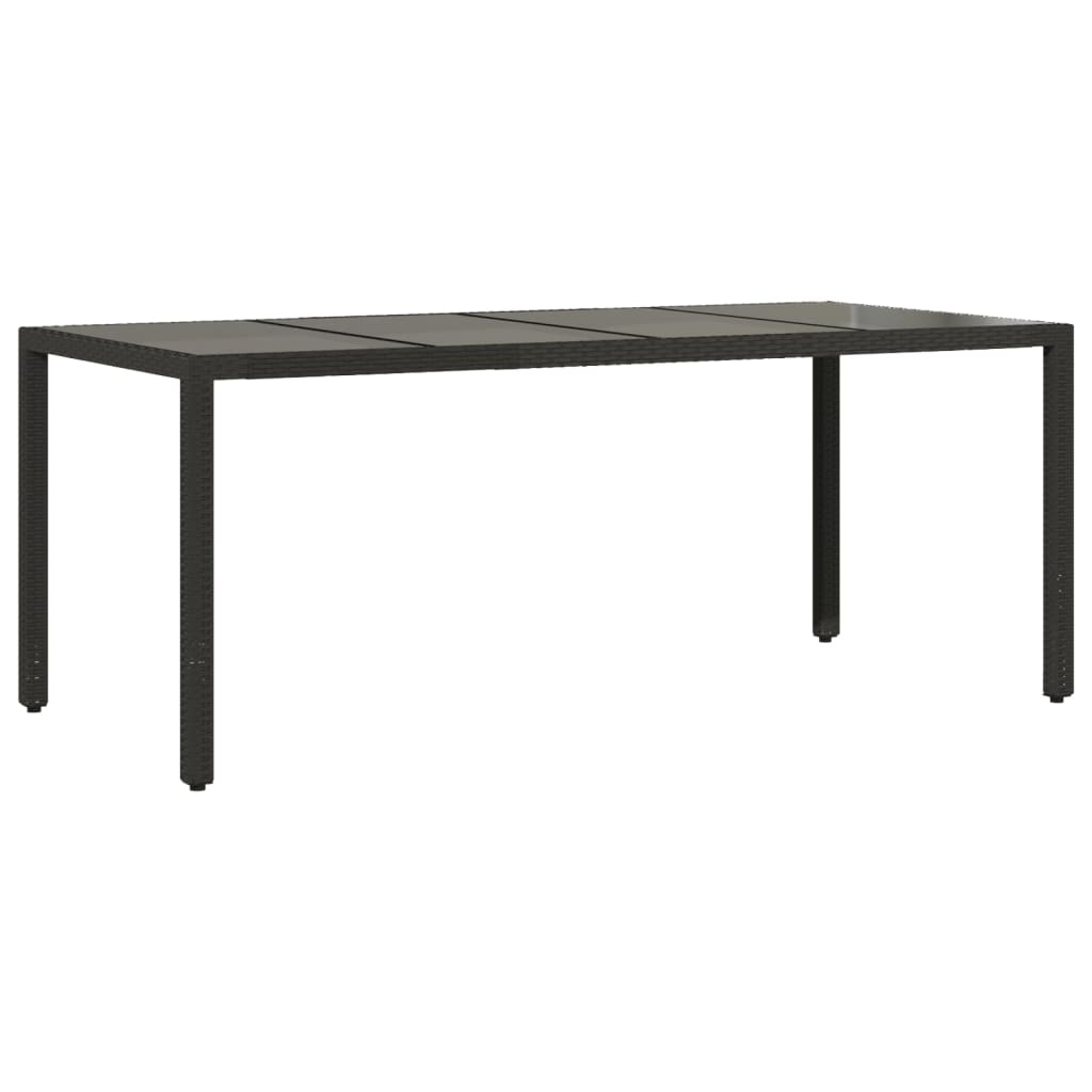 9-delige Tuinset met kussens poly rattan en glas zwart is nu te koop bij PeponiXL, paradijselijk wonen!