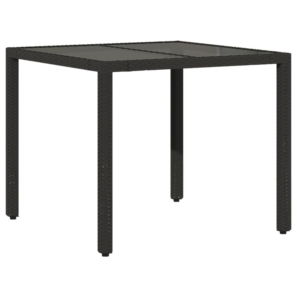 3-delige Tuinset met kussens poly rattan en glas zwart is nu te koop bij PeponiXL, paradijselijk wonen!