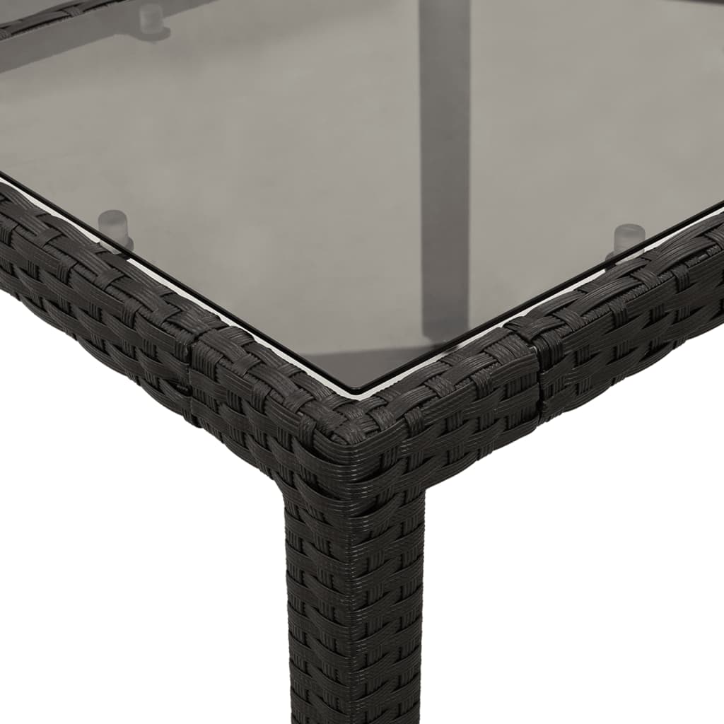 3-delige Tuinset met kussens poly rattan en glas zwart is nu te koop bij PeponiXL, paradijselijk wonen!