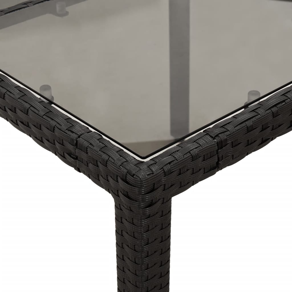 9-delige Tuinset met kussens poly rattan en glas zwart is nu te koop bij PeponiXL, paradijselijk wonen!