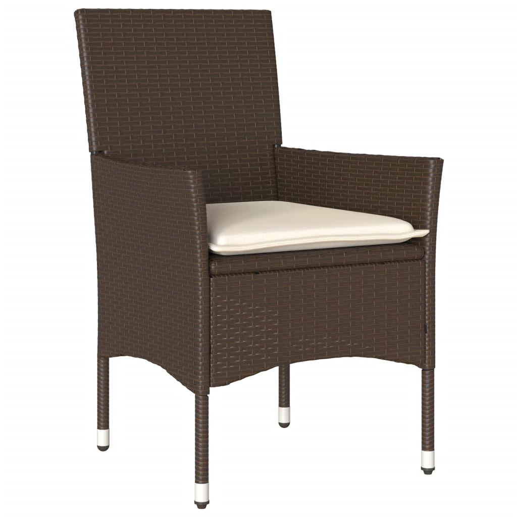 7-delige Tuinset met kussens poly rattan en glas bruin is nu te koop bij PeponiXL, paradijselijk wonen!