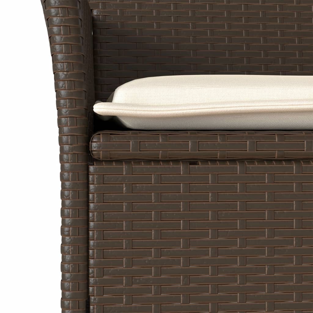 7-delige Tuinset met kussens poly rattan en glas bruin is nu te koop bij PeponiXL, paradijselijk wonen!