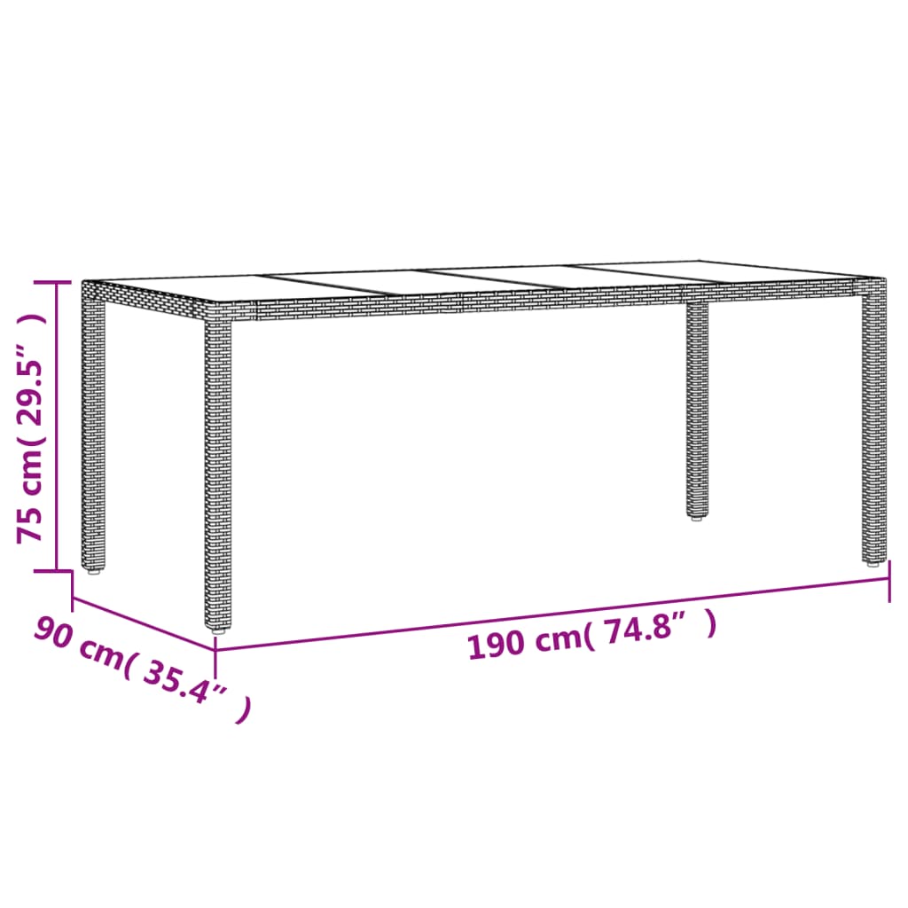 7-delige Tuinset met kussens poly rattan en glas bruin is nu te koop bij PeponiXL, paradijselijk wonen!