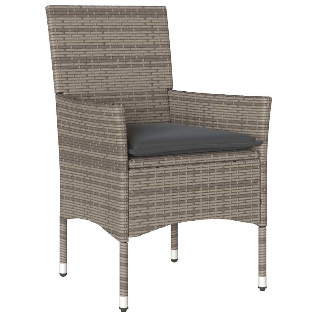 3-delige Tuinset met kussens poly rattan en glas grijs is nu te koop bij PeponiXL, paradijselijk wonen!