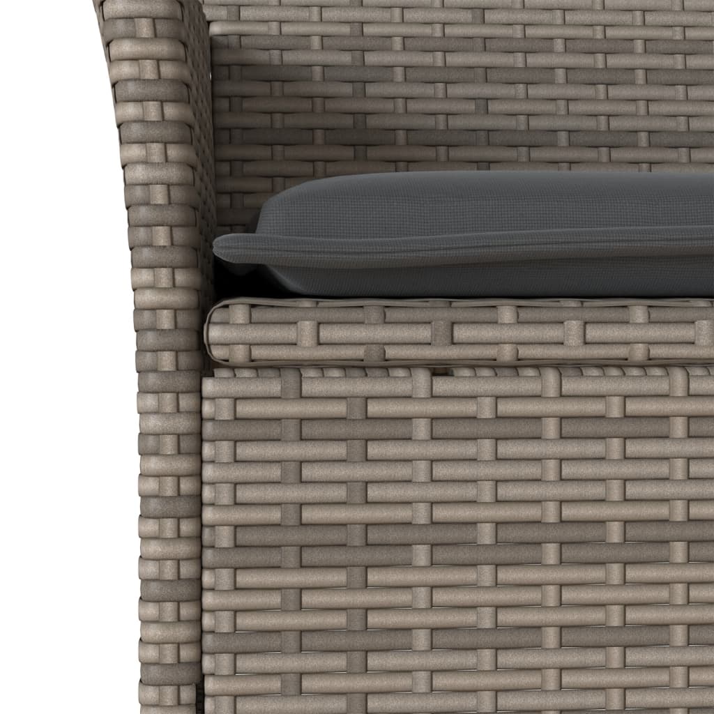 7-delige Tuinset met kussens poly rattan en glas grijs is nu te koop bij PeponiXL, paradijselijk wonen!