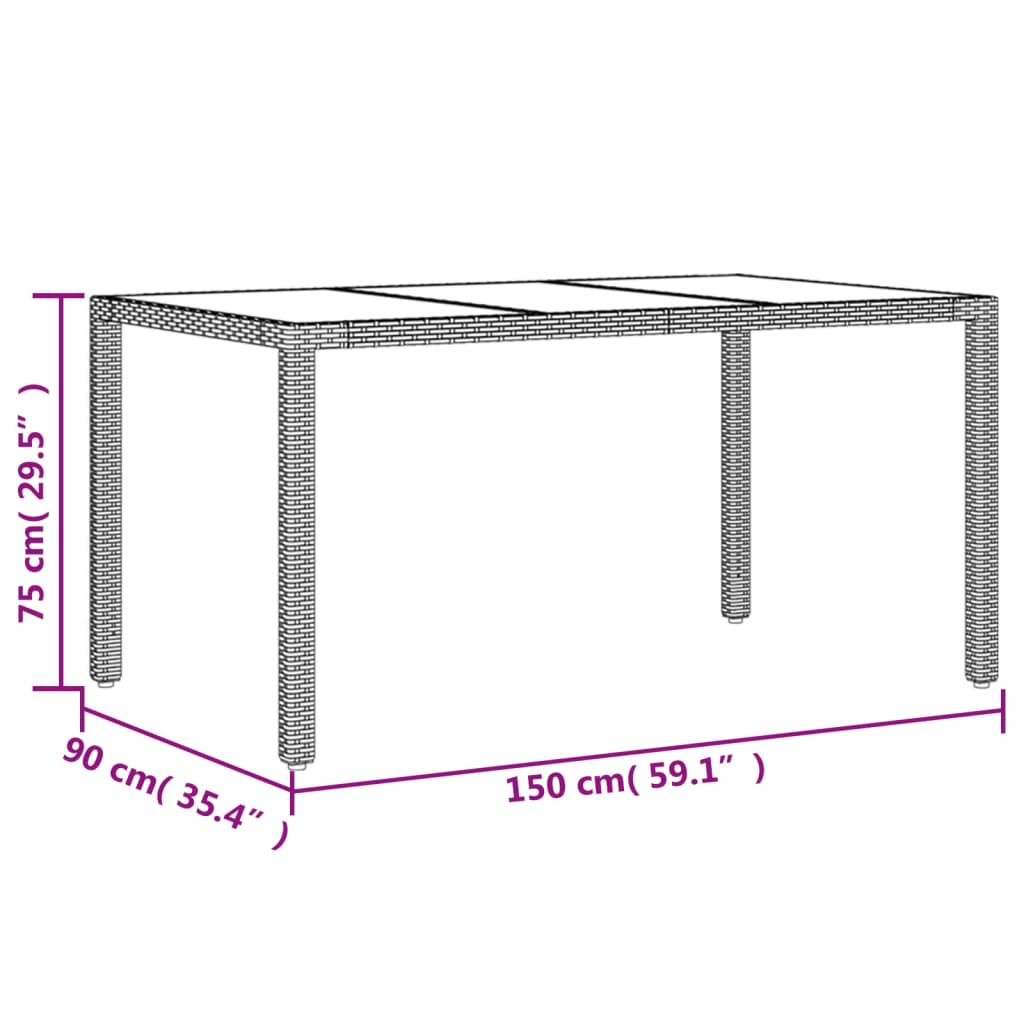 7-delige Tuinset met kussens poly rattan en glas grijs is nu te koop bij PeponiXL, paradijselijk wonen!