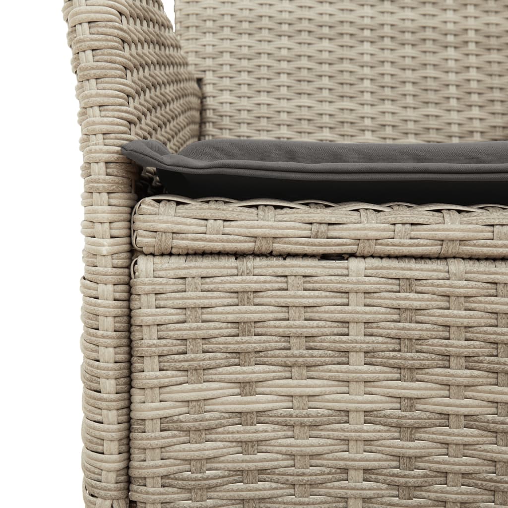 5-delige Tuinset met kussens poly rattan en glas lichtgrijs is nu te koop bij PeponiXL, paradijselijk wonen!