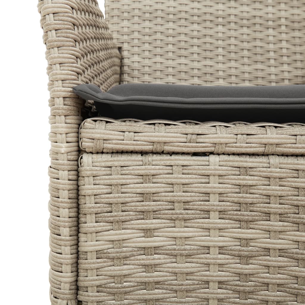 5-delige Tuinset met kussens poly rattan en glas lichtgrijs is nu te koop bij PeponiXL, paradijselijk wonen!