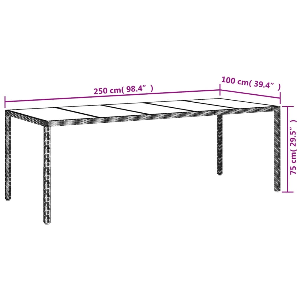 9-delige Tuinset met kussens poly rattan en glas beige is nu te koop bij PeponiXL, paradijselijk wonen!