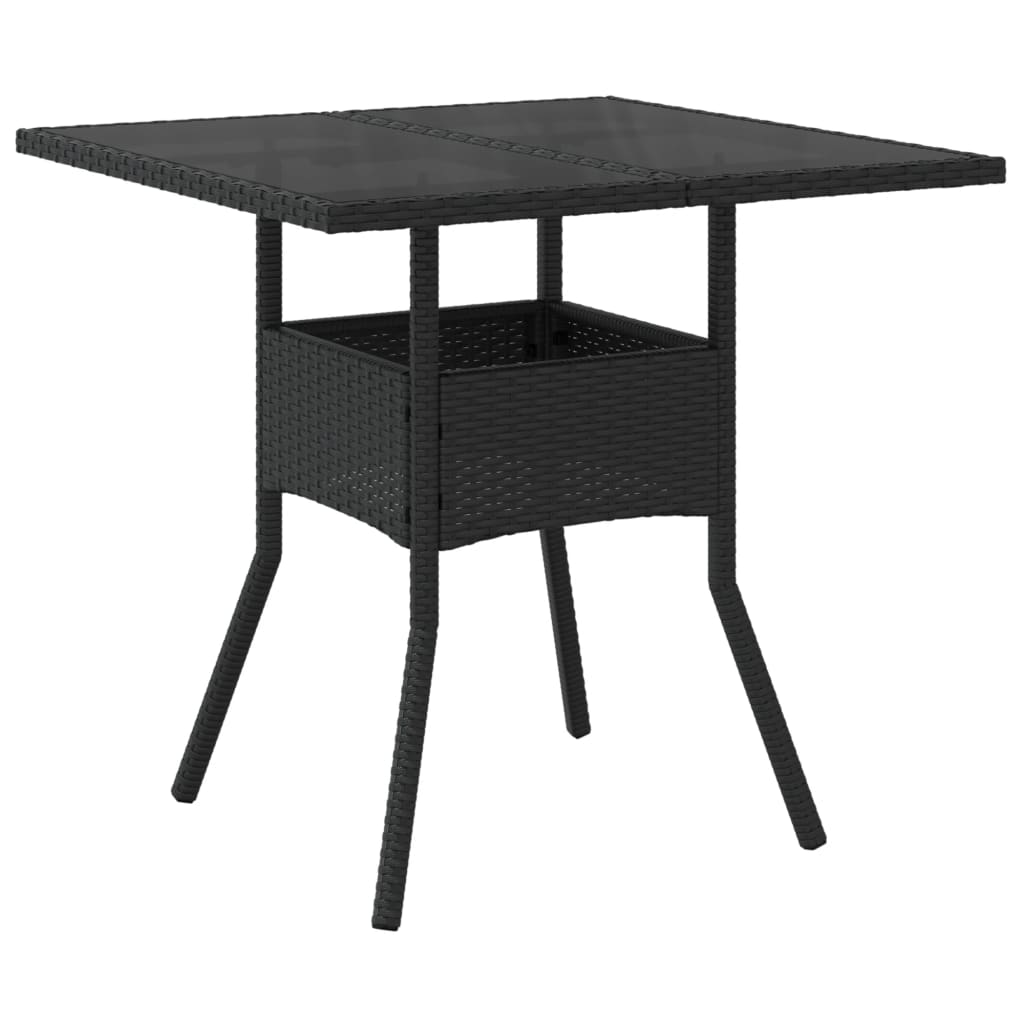 5-delige Tuinset met kussens poly rattan en glas zwart is nu te koop bij PeponiXL, paradijselijk wonen!