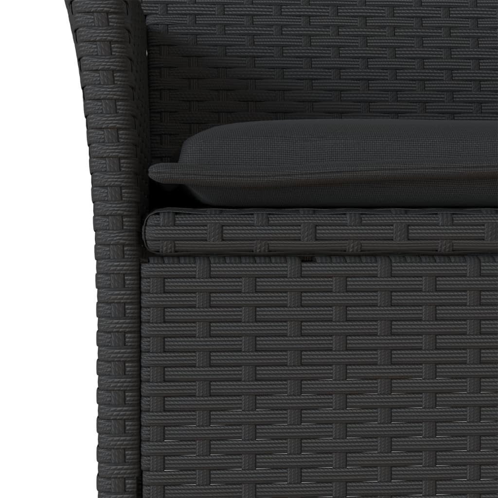 5-delige Tuinset met kussens poly rattan en glas zwart is nu te koop bij PeponiXL, paradijselijk wonen!