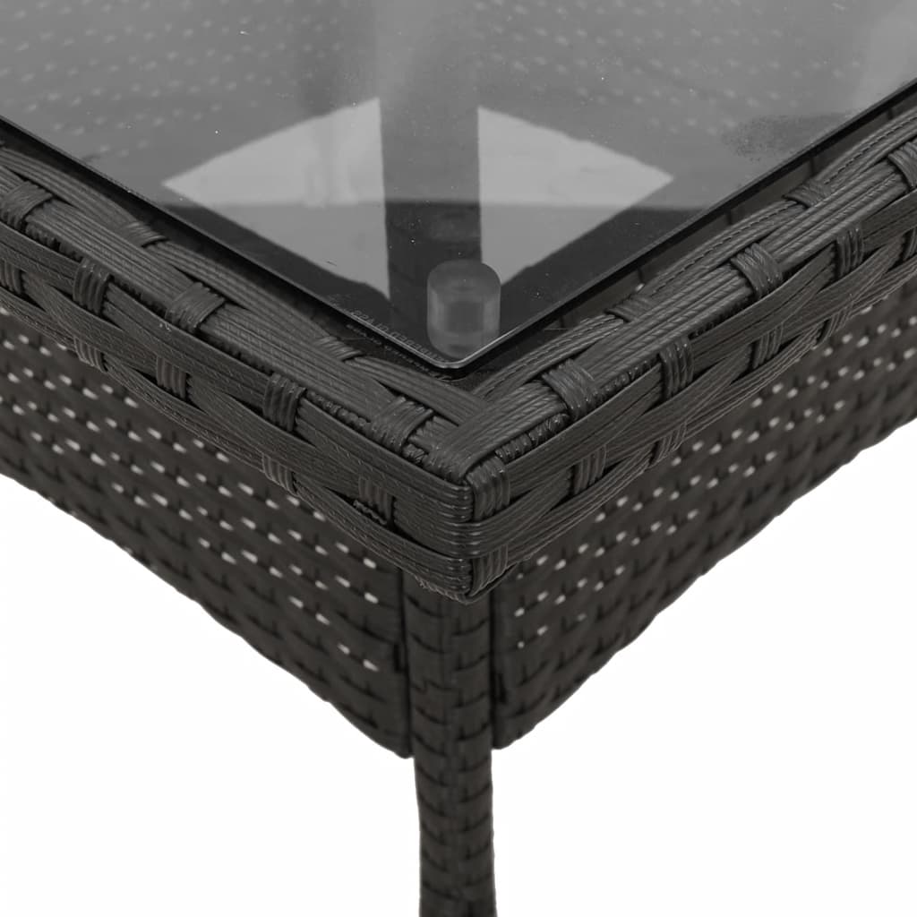 5-delige Tuinset met kussens poly rattan en glas zwart is nu te koop bij PeponiXL, paradijselijk wonen!