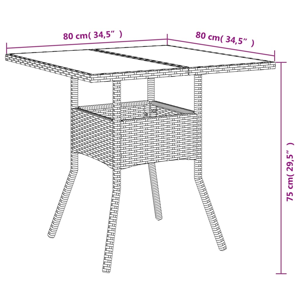 5-delige Tuinset met kussens poly rattan en glas zwart is nu te koop bij PeponiXL, paradijselijk wonen!