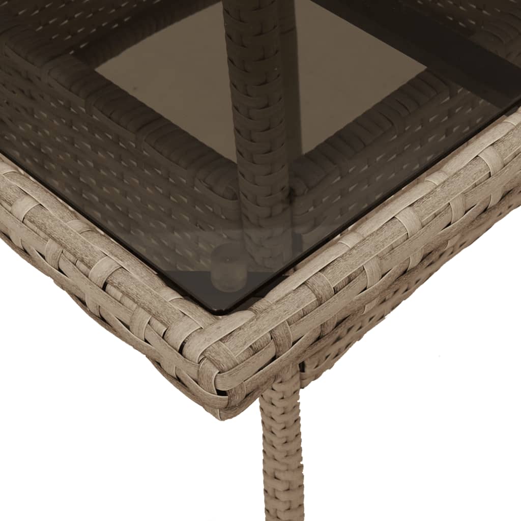 5-delige Tuinset met kussens poly rattan en glas beige